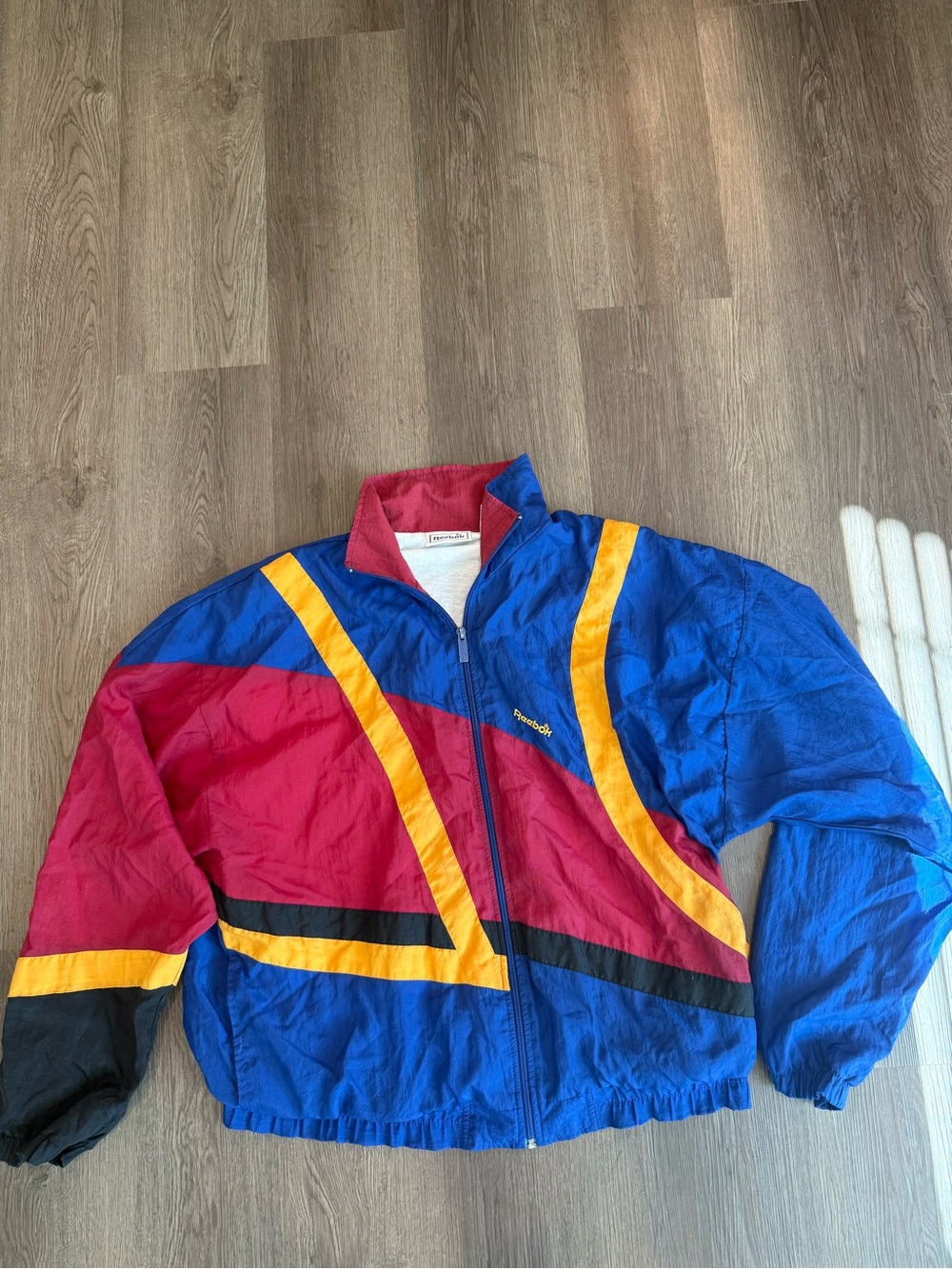 Vintage 90s Colorblock Windbreaker Jacket - Blue, Red & Yellow